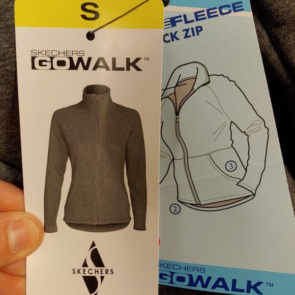 SKECHERS Women Performance Go Walk Full Zip Fleece-Lined Jacket--Charcoal - Picture 8 of 9